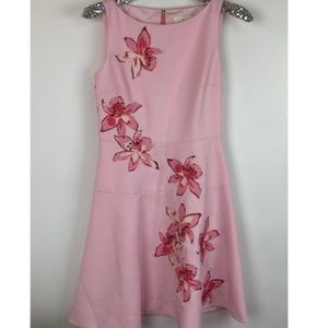 Kate Spade Tiger Lily Appliqué Pink Dress size 4 nwot